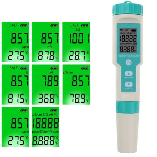 Digital PH/TDS/EC/ORP/Salinity /SG/TEMP Meter